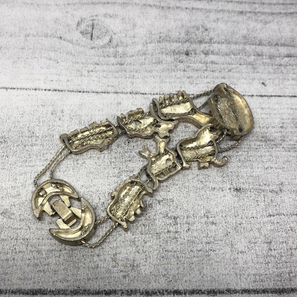 Vintage Noah's Ark Religious Slider Charm Bracelet Statement. - Picture 3 of 4